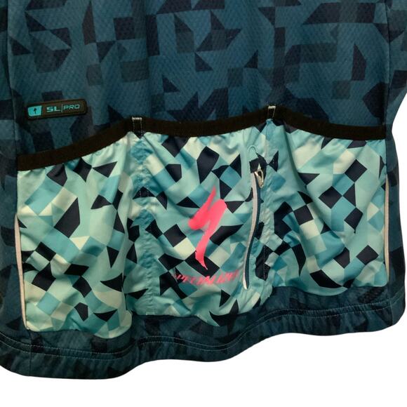 Specialized SL Pro Jersey SS Blue Geometric Women Small - Picture 5 of 7